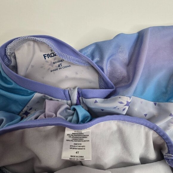 Disney Frozen 2 Piece Swim Rashguard and Bottom Set Ruffle - Picture 3 of 8